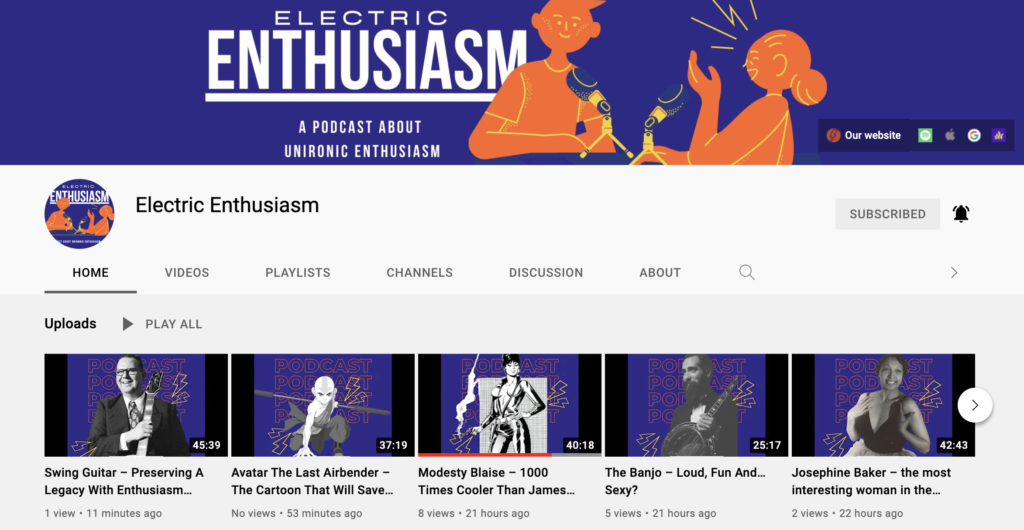 Kênh YouTube Electric Enthusiasm – nơi cập nhật những thông tin mới nhất về xe điện và công nghệ năng lượng sạch. Cùng với đó là những video hướng dẫn, trải nghiệm và đánh giá các loại xe để giúp bạn có sự lựa chọn tốt nhất cho chuyến đi của mình. Hãy đến với kênh Electric Enthusiasm để trải nghiệm và khám phá những điều thú vị về xe điện!